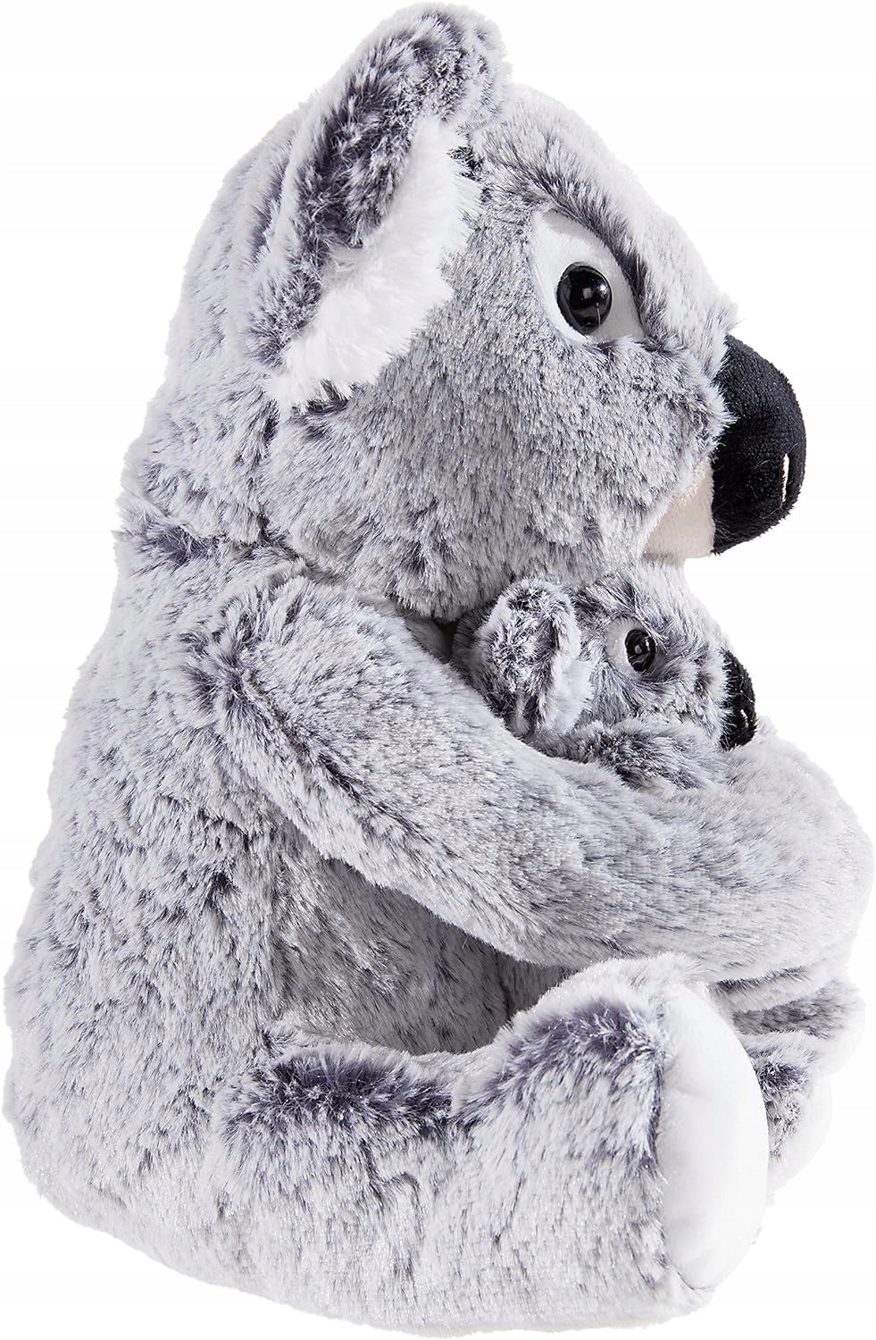 HEUNEC Misanimo MIŚ KOALA z dzieckiem 27 cm, szary pluszak SoftWool dla dzieci 0+