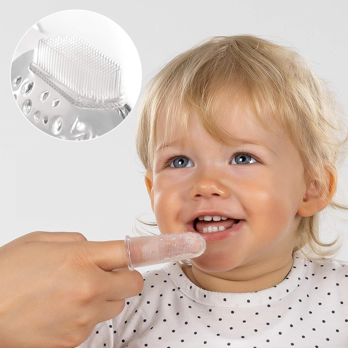 cepillo de dientes de silicona para dedo