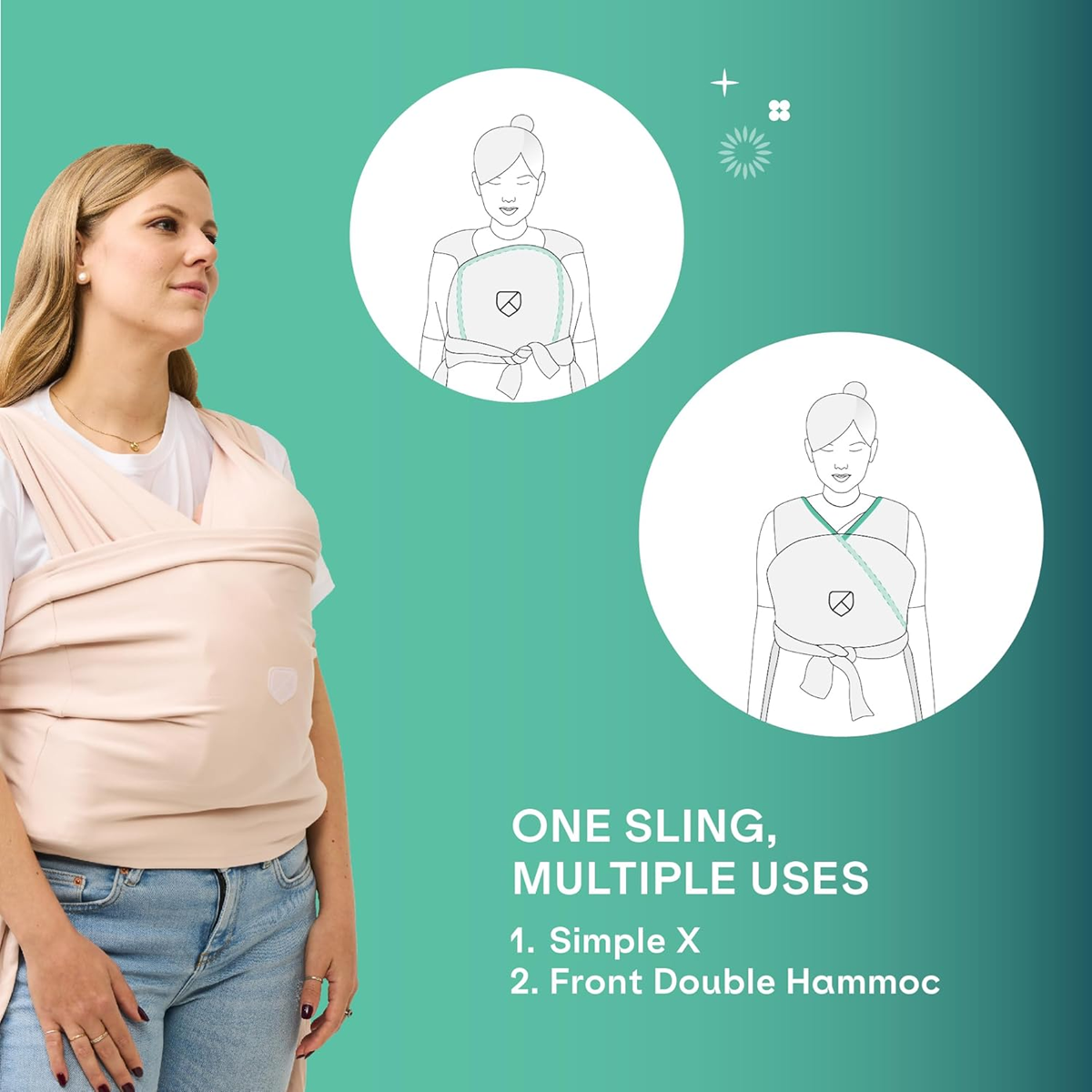 KOALA BABYCARE fular portabebés elástico para bebés hasta 15 kg
