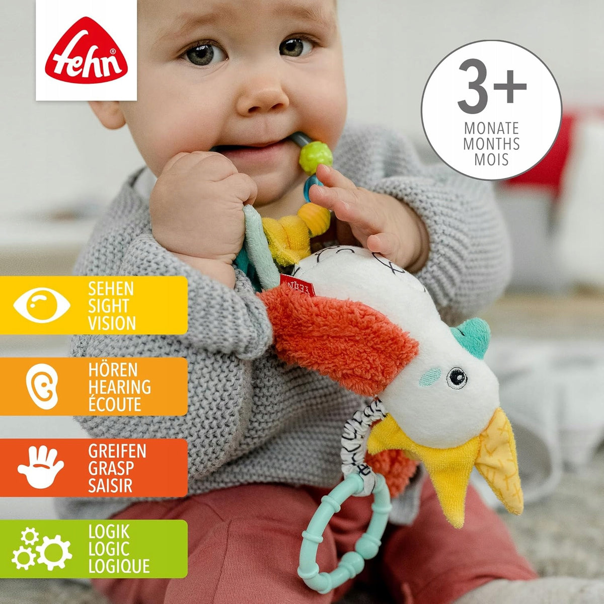 FEHN Dobabydoo juguete sensorial colgante para cochecito LORO