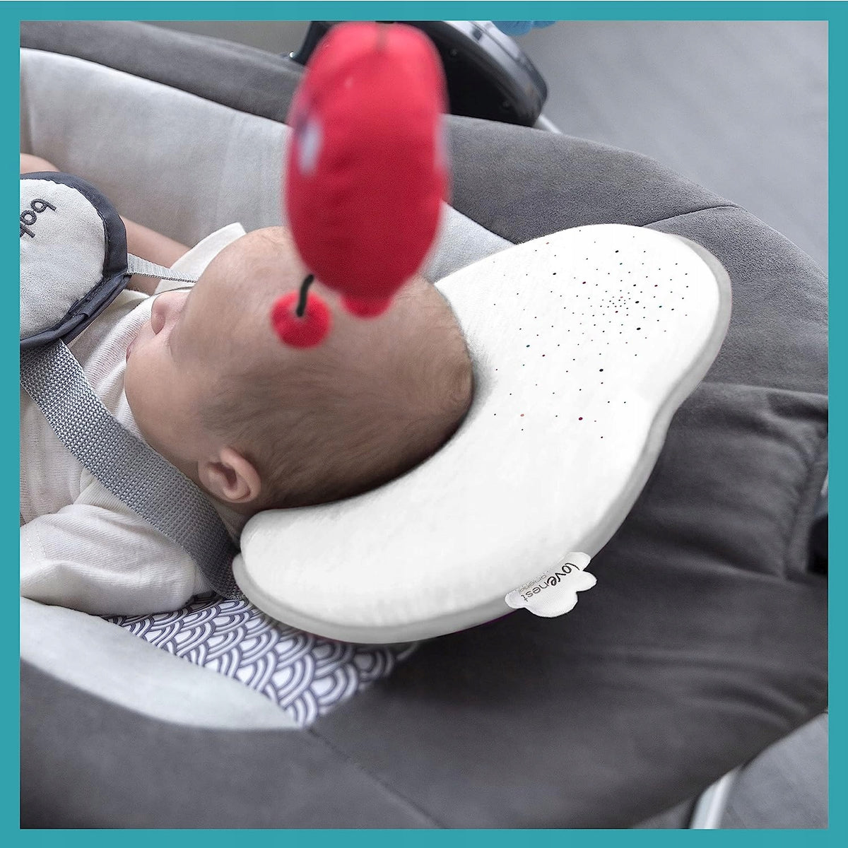 BABYMOOV Lovenest poduszka niemowlęca 0+ ORGANIC dla niemowlęcia, organiczna poduszka przeciw płaskiej główce