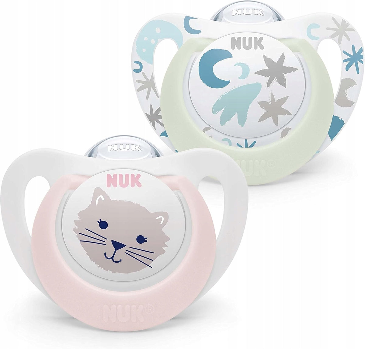 NUK STAR chupete calmante Day&Night x2 0-6m