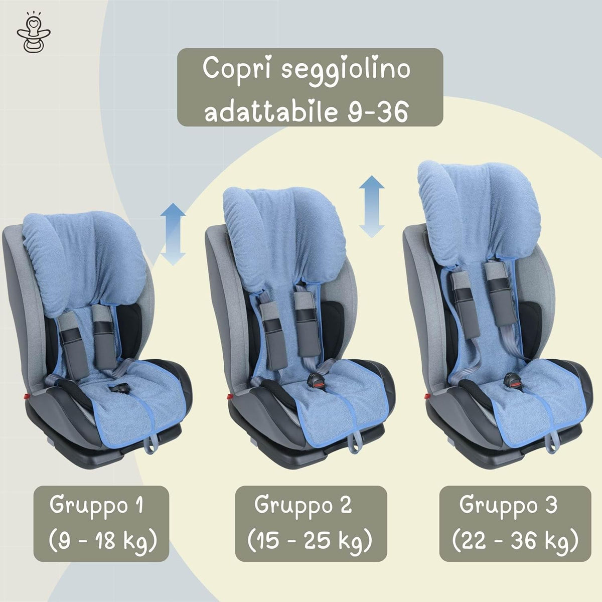 BABY IDEA funda universal para asiento de coche GR1/2/3