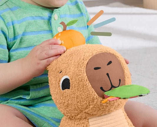 FISHER-PRICE capibara sensorial de peluche con mordedor y sonajero 23,5 cm
