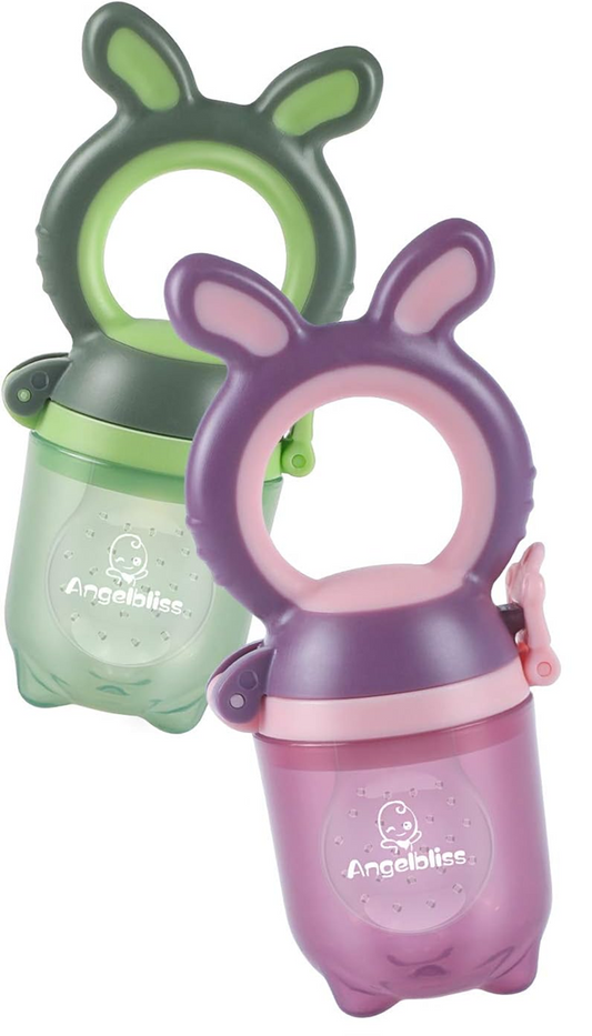ANGELBLISS mordedor dispensador de frutas para bebés 3-12m 2 unidades 6 boquillas