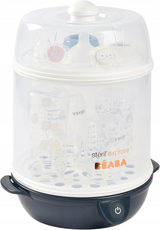 BEABA Steril'Express 2 en 1 Esterilizador de vapor + pinza y vaso medidor