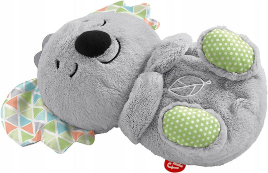 FISHER-PRICE śpiący KOALA oddychający brzuszek, szary pluszowy uspokajacz dla niemowląt 0+
