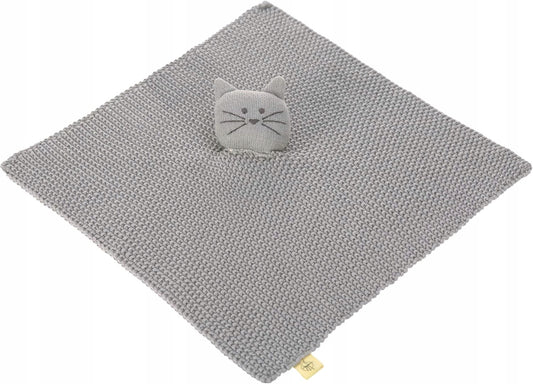 LASSIG Little Chums edredón de punto con gato de peluche 26 cm