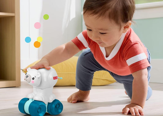 FISHER-PRICE oso polar sensorial con movimiento para aprender a gatear 9 m+