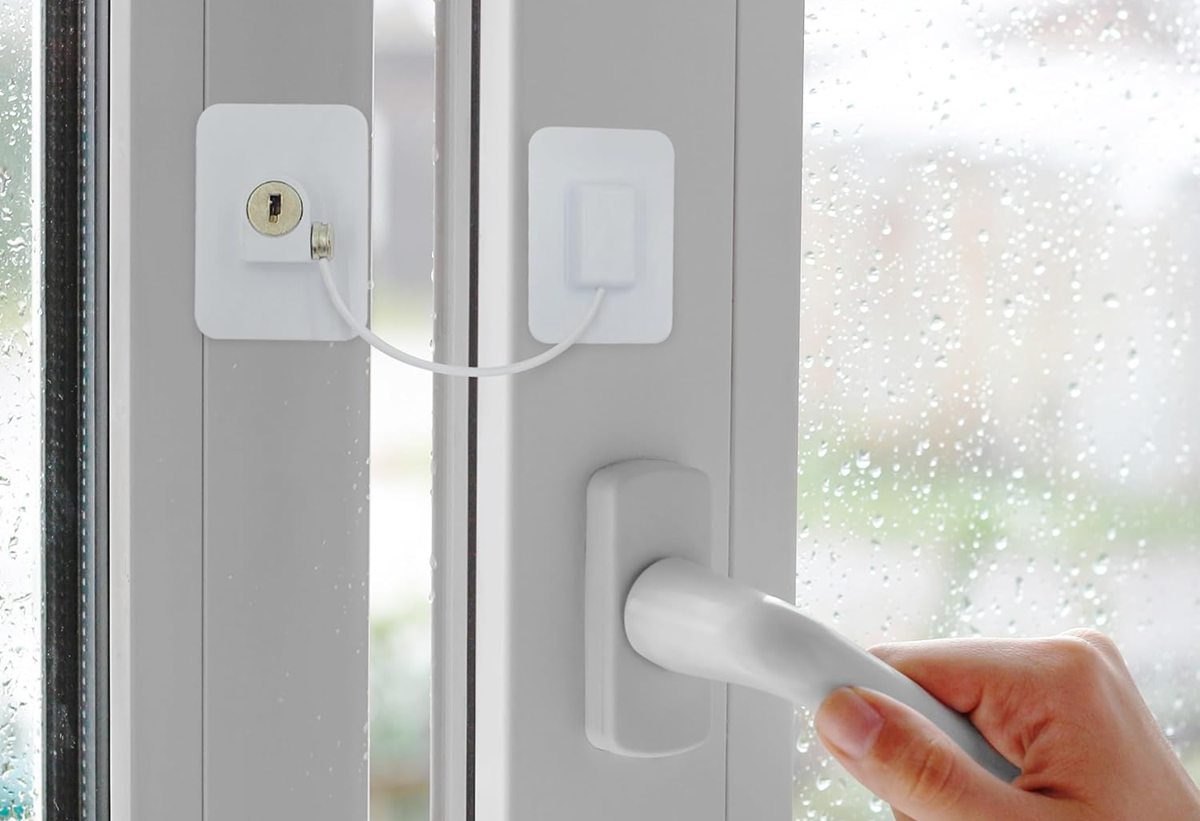 CHILD WINDOW SECURITY protector de acero para ventanas y armarios 1 unidad