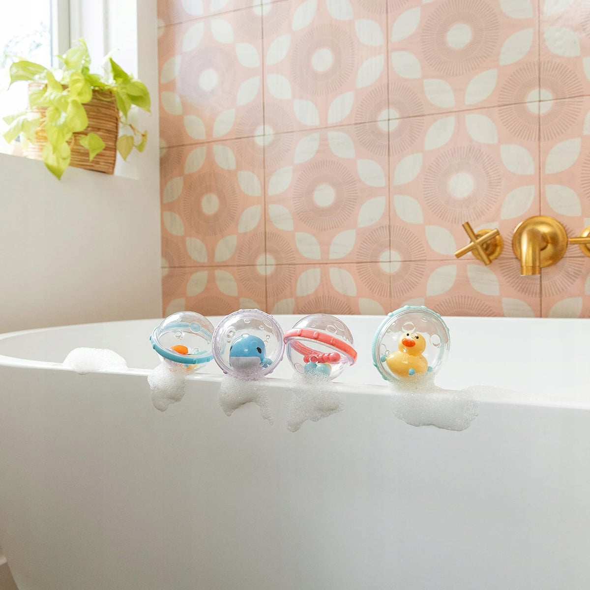 MUNCHKIN Float & Play burbujas con sonajeros para el baño 4 unidades