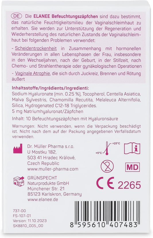 ELANEE hormone-free moisturizing vaginal globules x10