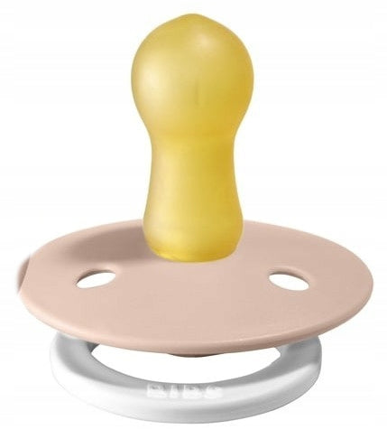 BIBS COLOUR GLOW smoczki uspokajające 2pack kauczuk 0-6 msc – świecący smoczek kauczukowy BIBS w kolorze beżowym