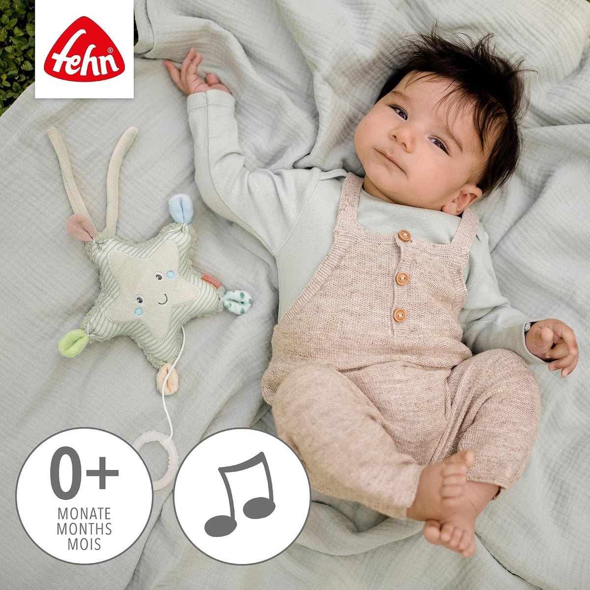 FEHN colgante con caja de música «¿Sabes cuántas estrellas hay?» ESTRELLA 20 cm