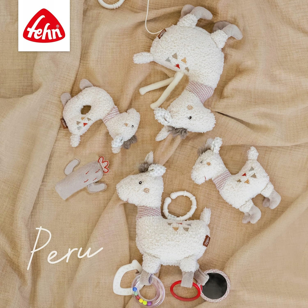 FEHN Peru Toalla con capucha 80x80 cm para bebés de algodón