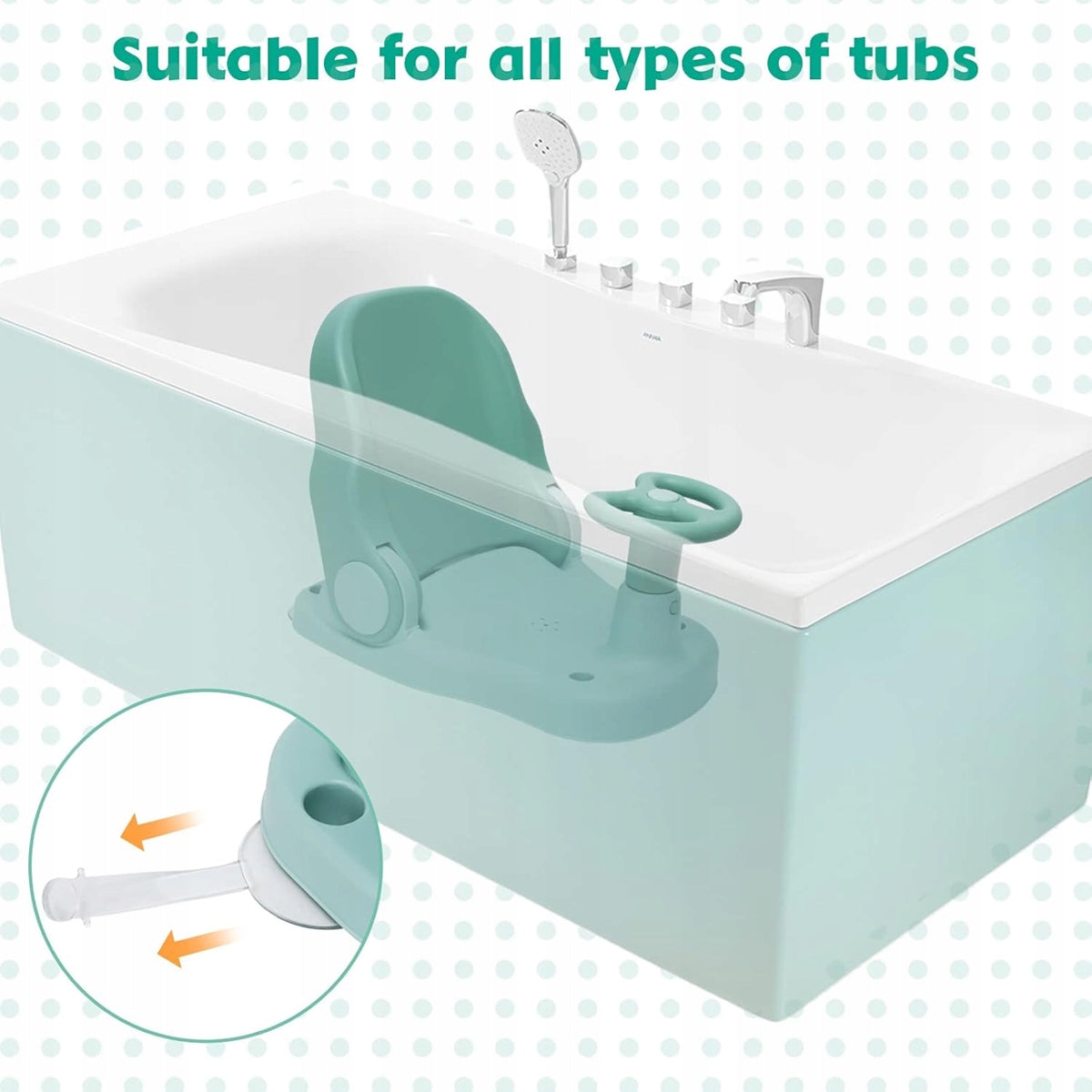 SILLA asiento de baño para bebés 6m+ con volante