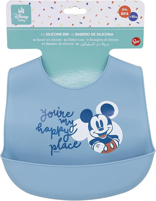 Babero de silicona con bolsillo MICKEY MOUSE