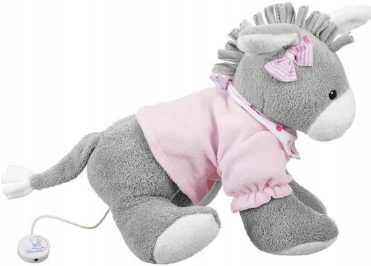 STERNTALER Osiołek Emmi PRZYTULANKA z POZYTYWKĄ "N. Pluszowy osiołek Emmi 25 cm, różowo-szary, z pozytywką Mozarta, 0+