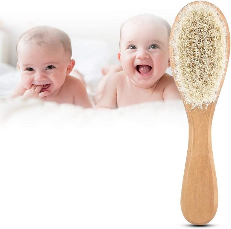 MUMUSUKI cepillo de madera para el cabello con pelo de cabra 0-6 m