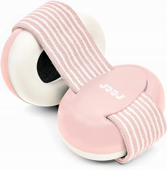 REER SilentGuard SŁUCHAWKI OCHRONNE 12m+, 29db różowo-szare słuchawki ochronne dla dziecka z regulacją Velcro