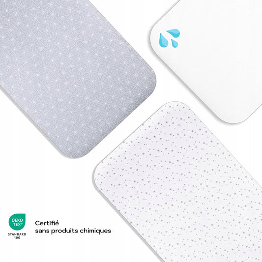 LOVELY HIPPO sábana para cuna 55x90 x2 con protector de colchón
