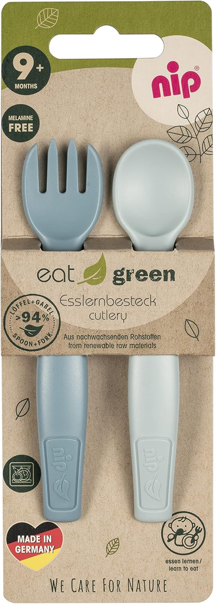Eat Green set de cubiertos para bebés 9m+