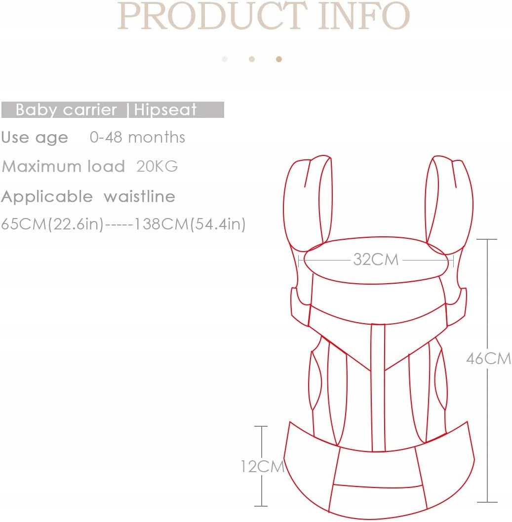 SONARIN nosidełko ergonomiczne dla niemowląt, baby carrier hipset, maksymalna waga 20kg