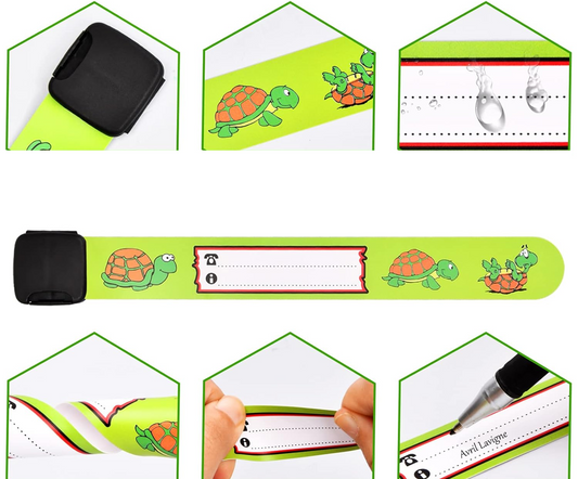 Pulseras SOS impermeables para niños, 6 unidades