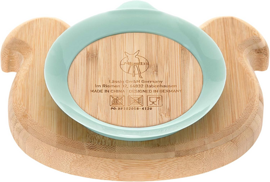 Plato de bambú LASSIG con ventosa 10 x 18,5 cm PERRO