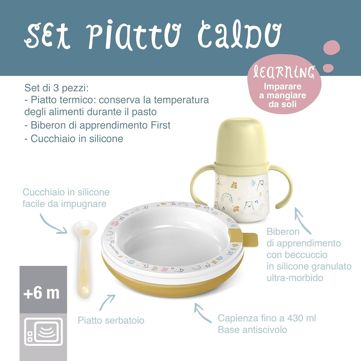 SUAVINEX WARM PLATE 3-piece tableware set