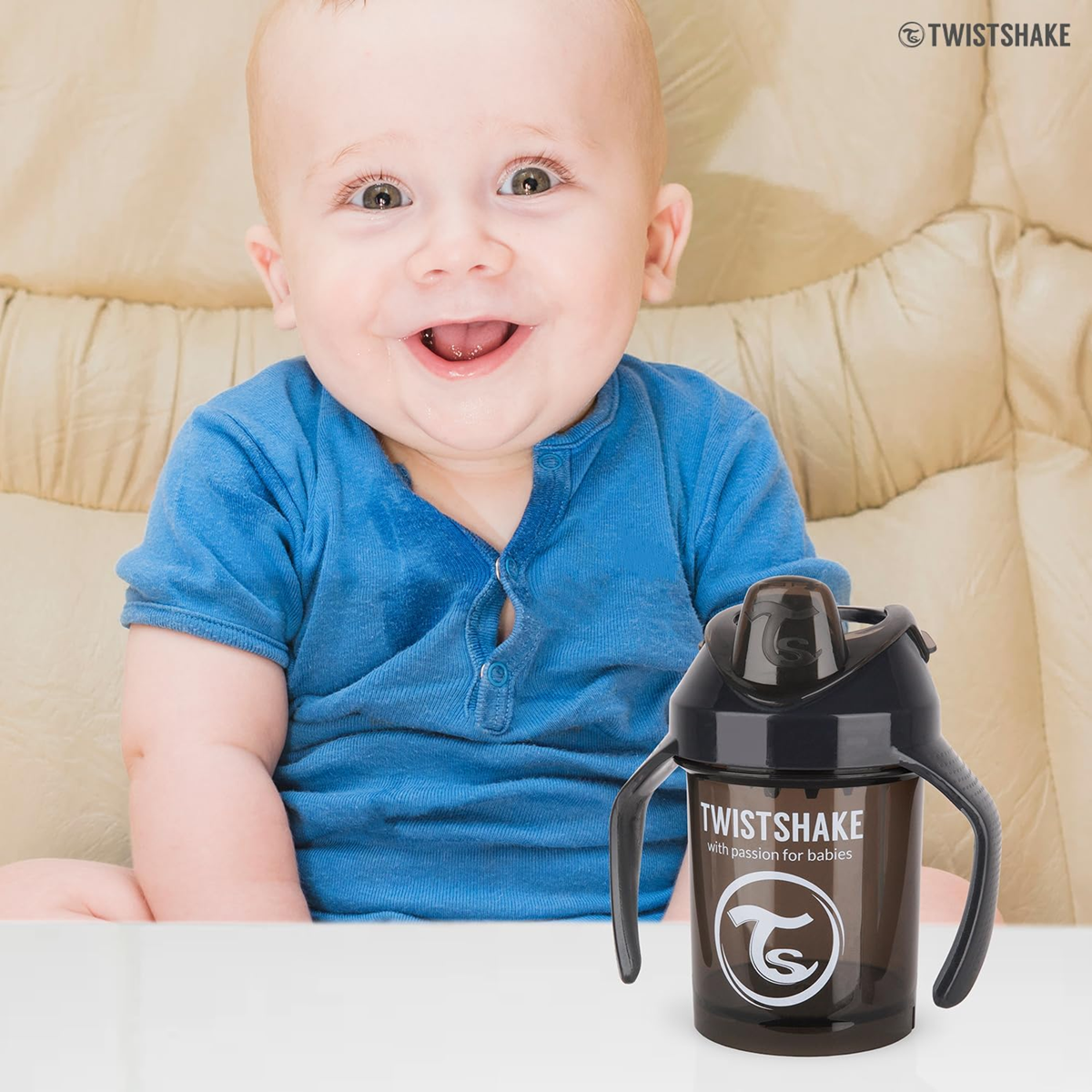 TWISTSHAKE Mini vaso antiderrames con boquilla y batidor 230 ml 4 m+