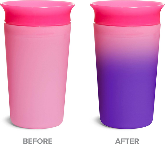 MUNCHKIN Vaso antiderrame Miracle que cambia de color con boquilla 360° 266 ml 12 m+