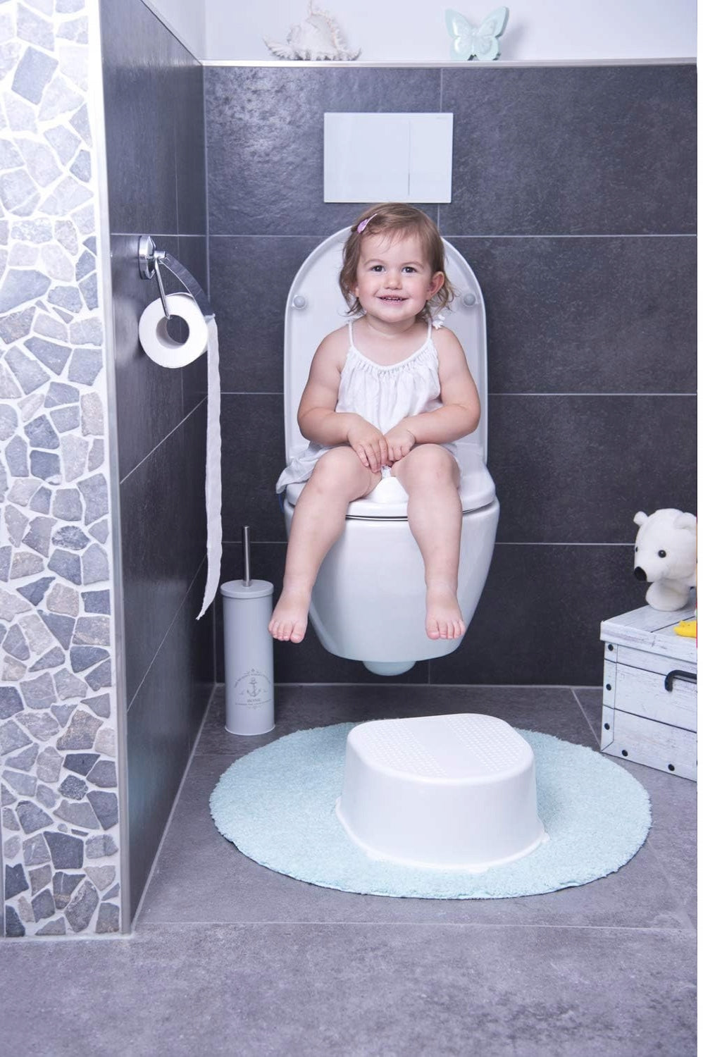 ROTHO Bella Bambina nakładka na sedes 24 m+ SŁONIE, biała nakładka dla dziecka w łazience