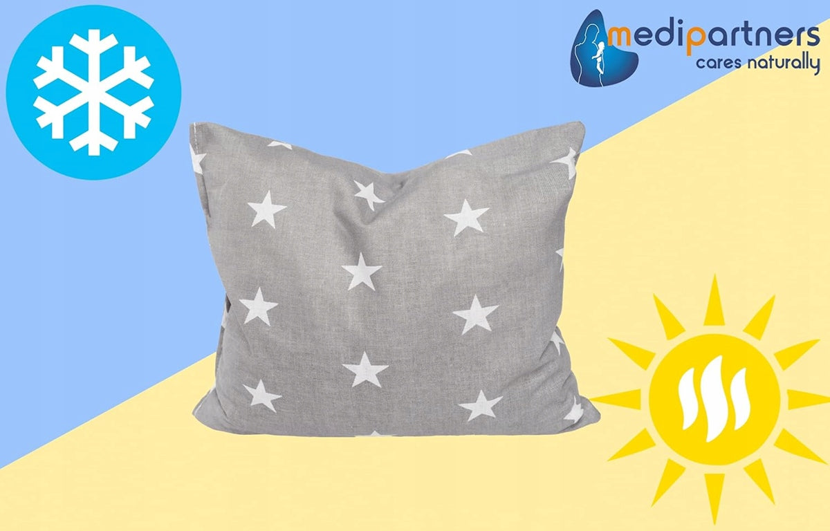 MEDIPARTNERS bolsa térmica de algodón con huesos de cereza 20 x 25 cm ESTRELLAS