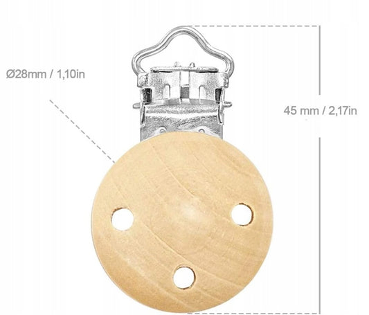 RUBY Artestar clips de madera para cadena de chupete 16 unidades
