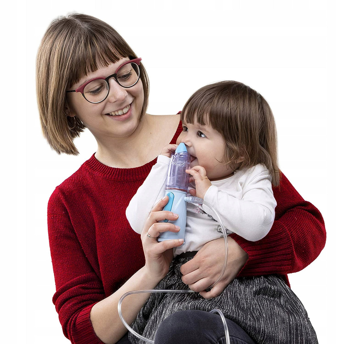 NEBULA Spacer Air Liquid NEBULIZATOR, IRYGATOR dla dziecka z opiekunem, biały, 2w1, łatwy w obsłudze