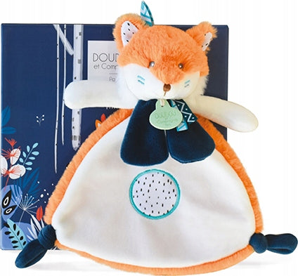 DOUDOU et COMPAGNIE pacynka przytulanka LIS 23cm, lis przytulanka dla dzieci od urodzenia, 100% poliester