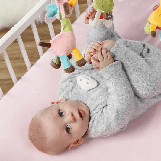 FEHN Safari KARUZELA do łóżeczka - kolorowa karuzela z miękkimi zawieszkami dla niemowląt 0-5 m