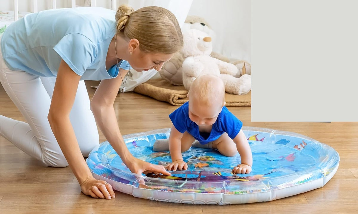 NOUBABY XXL alfombra de agua para jugar boca abajo 100 cm OCÉANO
