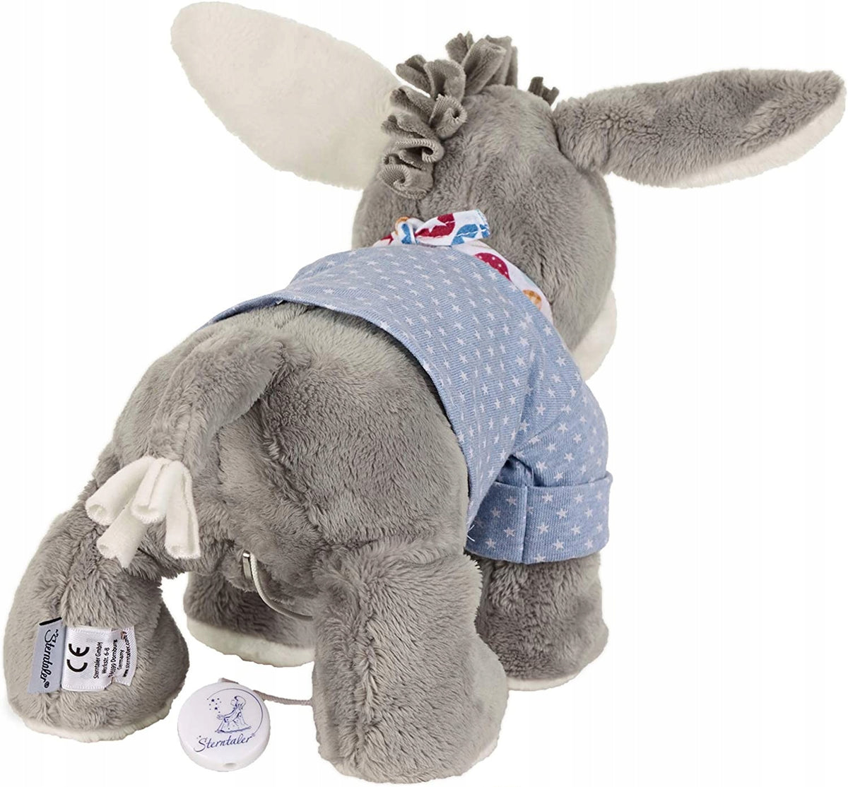 STERNTALER Osiołek Emmi MASKOTKA POZYTYWKA 28 cm "O. niebiesko-szara przytulanka z pozytywką La Le Lu dla dzieci 0+