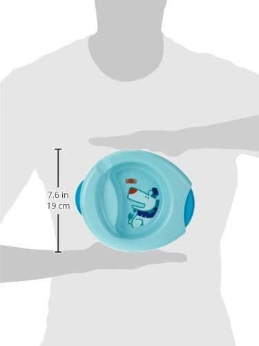 CHICCO zestaw naczyń 6msc+ - niebieski talerzyk termiczny dla niemowląt, 19 cm, 6m+, bez BPA