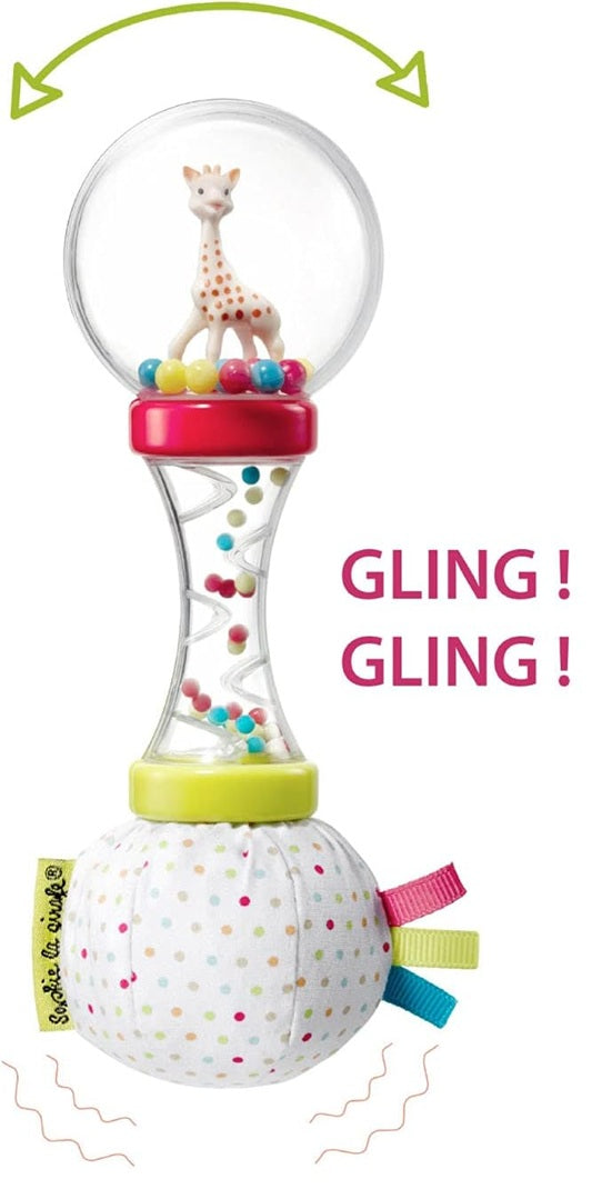 SOPHIE LA GIRAFE maracas con sonajero y papel crujiente 17 cm