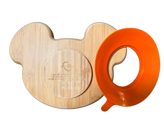 MeloBabyKids cuenco de bambú con ventosa RATÓN 18 x 24 cm para niños