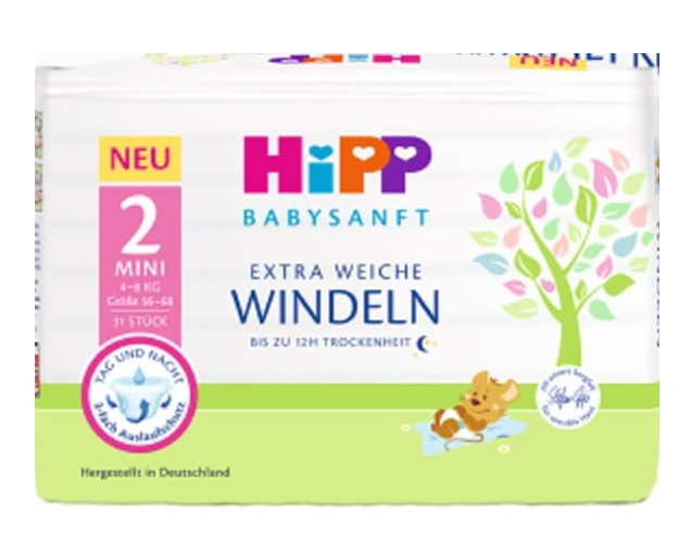HIPP pañales desechables talla 2 4-8 kg x31