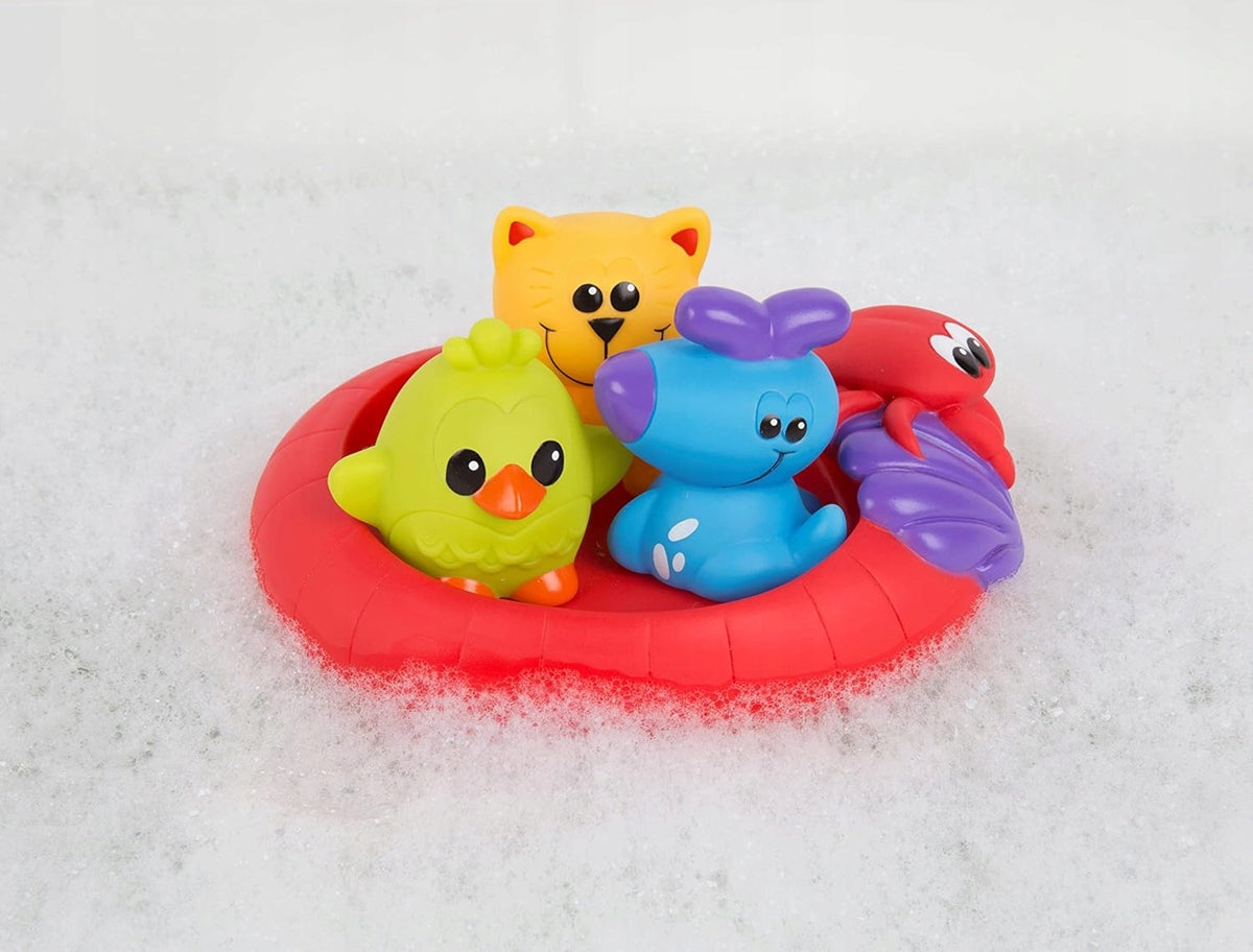 PLAYGRO Splash and Float juguetes de baño de goma para bebés 6 m+ 4 unidades