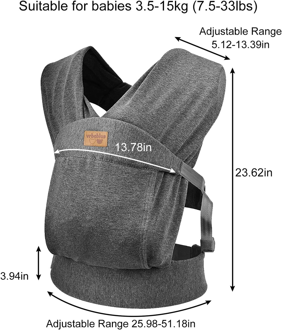 VRBABIES portabebés ergonómico suave 3-15 kg para bebés