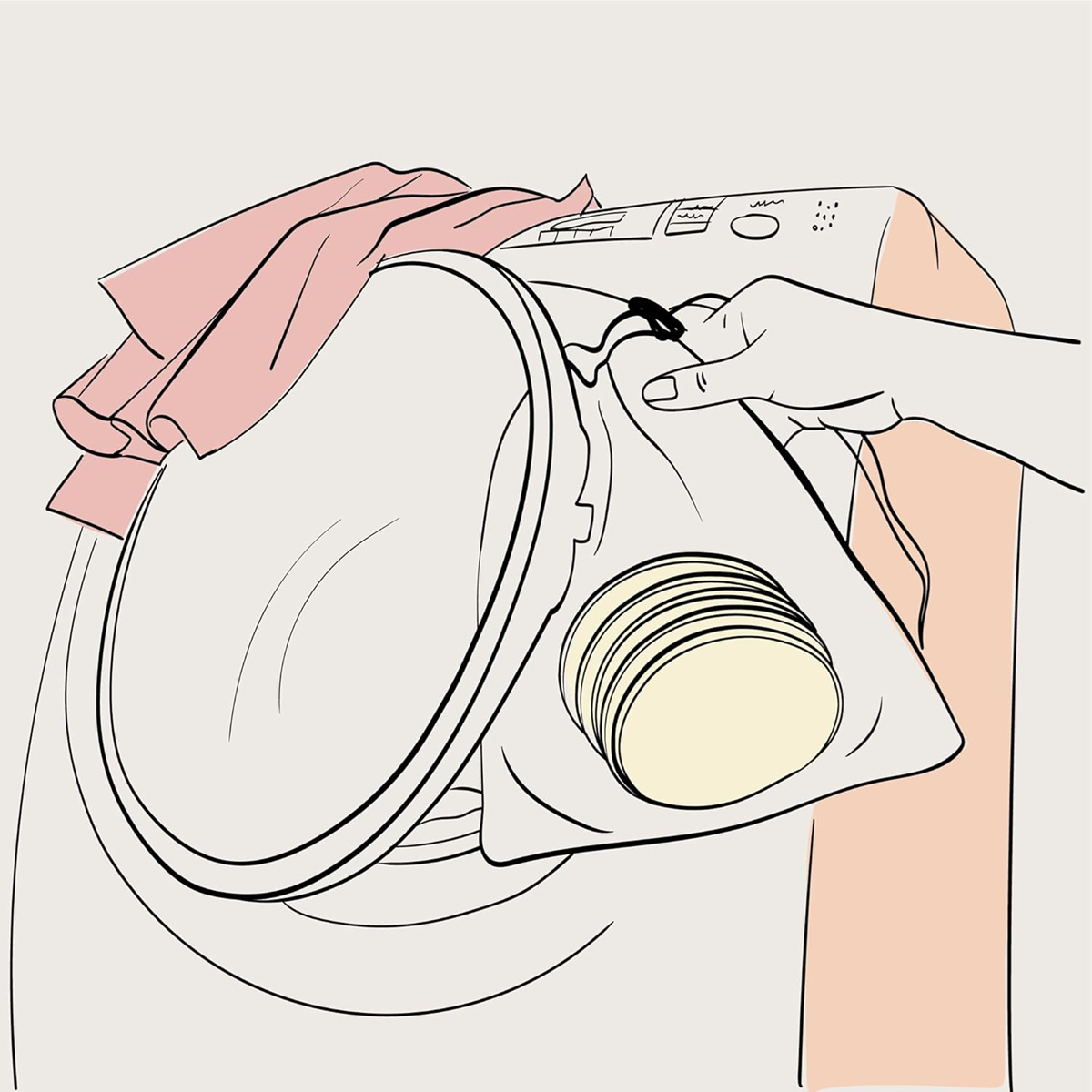 MOM'S PADS discos de lactancia de bambú x14 con bolsa para lavar y neceser