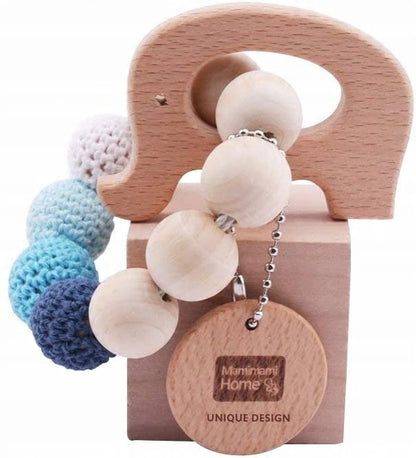 MAMIMAMI mordedor de madera y collar + estuche ELEFANTE