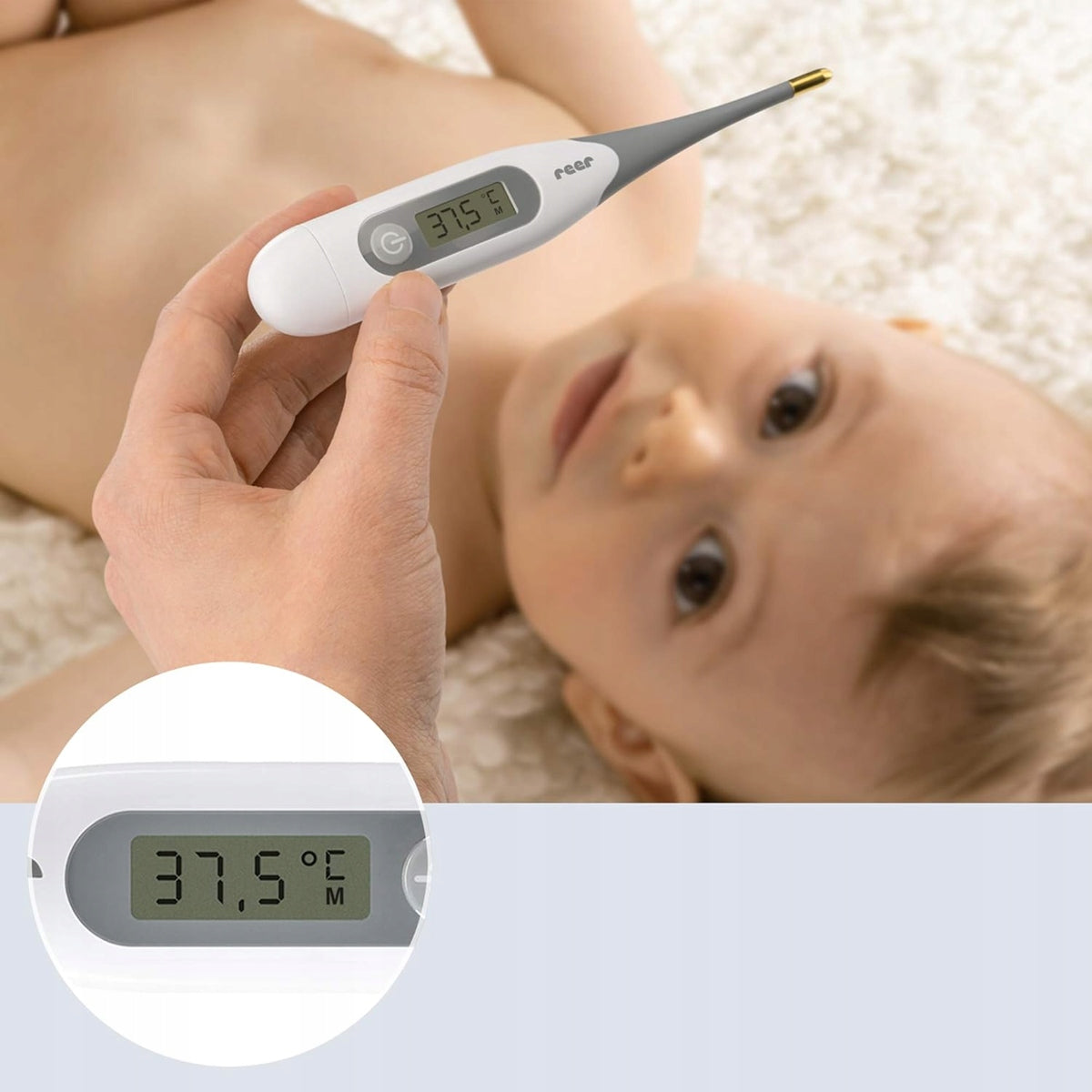 REER ExpressTemp termómetro electrónico LCD con punta dorada
