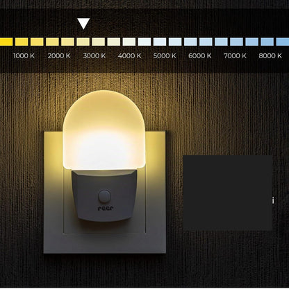 REER NightGuide luz nocturna LED para enchufe con interruptor 6 x 9,5 cm